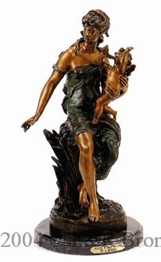 woman seated cupid bronze auguste statue moreau sculpture